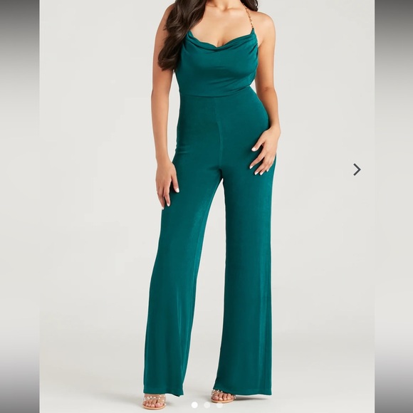 Elegant Teal Jumpsuit - Picture 1 of 5